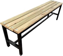 Banco para Refeitório e Jardim, Madeira e Metal, 150 cm x 30 cm x 45 cm, 8 kg, Preto