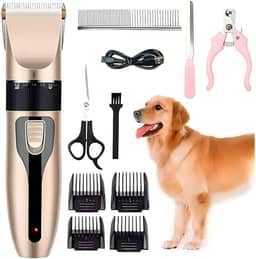Máquina Tosa Aparador Pelos Pet Cães Gatos Lâminas Precisas e Altura Ajustável - Maquininha de Tosar 110V/220V Tosa Profissional- Linha Prime