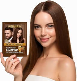 Shampoo Tonalizante Profissional Veinira Preto e Castanho Brilhante Resultado de Salão 1 Sachê (Castanho Escuro)