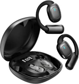 Fone de Ouvido Bluetooth Sem Fio 5.3 Esportivo, Até 48 Horas de Bateria, Leve e Confortável, IPX5 à Prova d’Água, Ideal para Corrida e Exercícios, Compatível com Todos os Dispositivos (Preto)