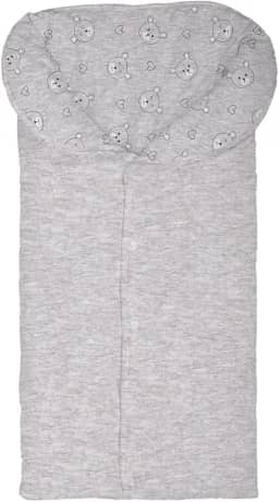 Porta Bebê Saco De Dormir Malha Menino e Menina (Cinza Ursos)