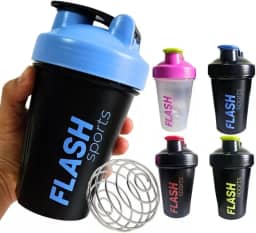 Shakeira de Academia 400ml Vermelha com Mola Misturadora e Graduação Garrafa Plástica Resistente para Suplementos (VERMELHO)