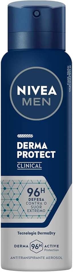 NIVEA MEN Desodorante Antitranspirante Aerossol Derma Protect Clinical 150ml - 96h de defesa contra o suor extremo