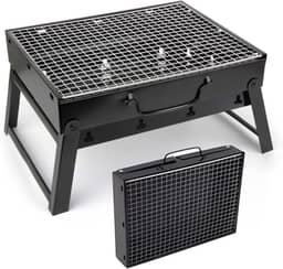Mini Churrasqueira Portátil Prática Com Pernas Dobráveis