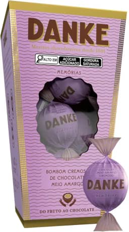 Bombom Meio Amargo 70% Cacau Danke Memórias Caixa 72g