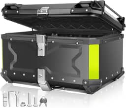 Wulnar Baú para Moto, Baú de Alumínio 65L, Modelo Universal, Alto Volume