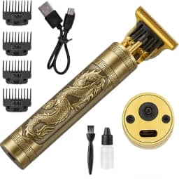 Máquina Profissional Dragão Maquininha Acabamento Sem Fio Recarregável USB Cabelo Barba Pezinho 4 Pentes Com Limitador de Lamina Ajustável Kit Premium