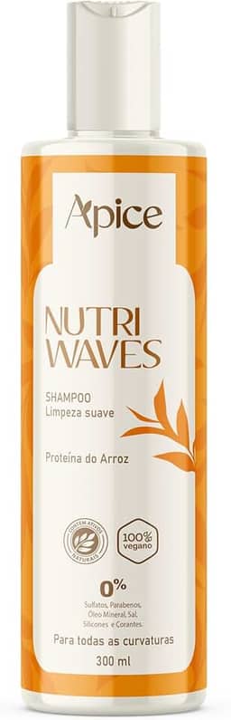 Ápice Shampoo Nutri Waves | Limpeza Suave com Nutrição para Cabelos Cacheados, Ondulados, Crespos e em Transição | 300ml