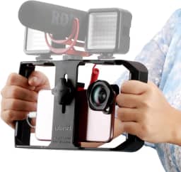 Ulanzi U Rig Pro Video Rig para iPhone, estabilizador de telefone com suporte triplo para sapata, suporte de tripé de telefone para iPhone 16, 15, 14, 13, 12, 11, Pro, Max, XS, Max, X, 8 plus, OnePlus