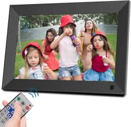 LucZeng Moldura digital de 10,1 polegadas, 1280 * 800 IPS HD Porta-retrato Digital suporte Controle remoto, rotação automática, visualização de imagem,vídeo, música, relógio de calendário, sem WiFi