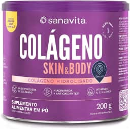 Sanavita Colágeno Skin - Suporte para Pele - Abacaxi com Hortelã - 200g