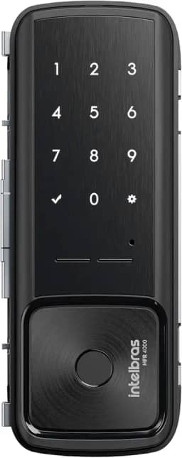 Fechadura Inteligente de Sobrepor Para Portas de Vidro MFR 4000 Preto Intelbras