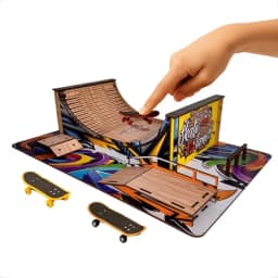 Brinquedo Pista de Skate BMX Manobras de Dedo Infantil Radical em MDF Premium Adesivado Personalizado Com Rampas e Corrimão