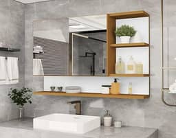 Armario Espelheira Para Banheiro 1 Porta Cleópatra (Nature)