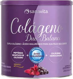 Colágeno Verisol + Ácido Hialurônico + Colágeno Hidrolisado Duo Balance Sanavita - Para Pele Corpo Cabelos e Unhas