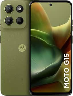 Smartphone Motorola Moto g15-256GB 12GB (4GB RAM+8GB Ram Boost) e Camera 50MP com AI e Night Vision Bateria de 5200 mAh Tela FHD+ 6.7" com Superbrilho NFC - Verde