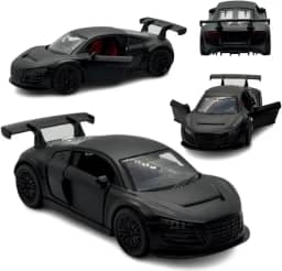 Miniatura Carrinho Esportivo Carro de Ferro, Portas que Abrem, Preto