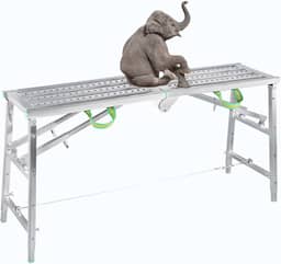 Equipamento de andaimes, escadas de degrau, andaimes dobráveis portáteis multiuso plataforma de trabalho andaime torre banco de escada de altura ajustável, soldagem de aço galvanizado, carga máxima de 362 kg