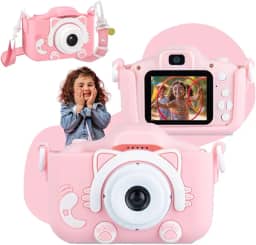Câmera Infantil Digital Filmadora Infantil Maquina Fotográfica Infantil Fotografa E Filma Tira Foto De Verdade (Rosa)