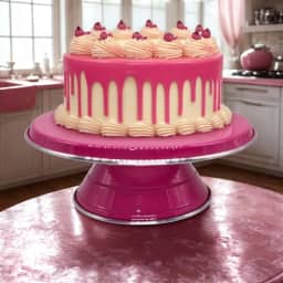 Suporte Bailarina para Bolo Nº 30 Rosa Pink – Base Giratória Profissional para Decoração de Bolos e Confeitaria