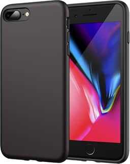 JETech Capa de Silicone para iPhone 7 Plus/iPhone 8 Plus 5,5 Polegadas, Case Capinha Protetora para Corpo Inteiro com Toque Suave e Sedoso (Preto)