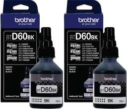 Pack 02 garrafas Refil de tinta Brother Btd60bk Preto