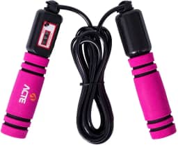 Acte, Corda de Pular 2,75m em PVC e Espuma com Contador de Giros para Exercícios Físicos, T2-R, Rosa