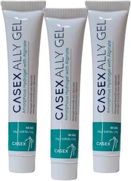 Pomada Ally Gel Hidrogel Casex 25g | 3 Unidades – Tratamento de Feridas, Úlceras, Cortes, Abrasões e Queimaduras
