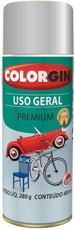Tinta spray Colorgin Uso Geral Primer 400ml prata real Sherwin Williams