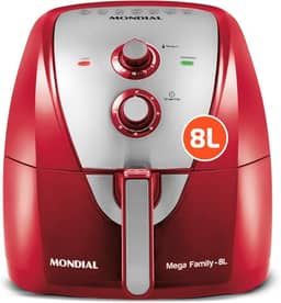 Fritadeira Sem Óleo Air Fryer 8L, Mondial, Vermelho/Inox, 1900W, 220V - AFN-80-RI