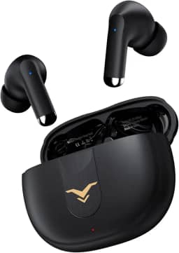 Fones de ouvido Bluetooth sem fio, fones intra-auriculares com cancelamento de ruido active (ANC), 2 modos de som ajustáveis, 36 horas de reprodução e 4 microfones para chamadas, música, jogos, preto