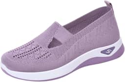 Tênis feminino ortopédico respirável macio suporte de arco, sapatos de espuma para diabetes sapatos esportivos antiderrapantes para caminhada, rosa, 38