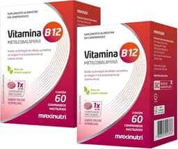 Kit 2 Vitamina B12 Metilcobalamina 60 Capsulas Mastigaveis Maxinutri