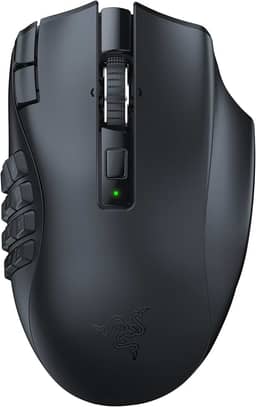 Razer Mouse para jogos MMO sem fio Naga V2 HyperSpeed: 19 botões programáveis - Tecnologia HyperScroll - Sensor óptico Focus Pro 30K - Interruptores mecânicos de mouse Gen-2 - Vida útil da bateria de