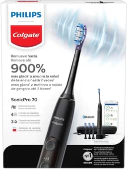 Escova de Dente Elétrica Philips Colgate Sonic Pro 70 | Recarregável, bivolt, tem 3 refeis e um estojo para viagem