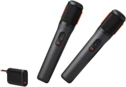 JBL Microfone sem fio PartyBox – 2 microfones digitais sem fio, bateria recarregável (20 horas - 700 mAh), voz clara, som nítido, conexão estável de 2,4 GHz, compatível com todos os alto-falantes