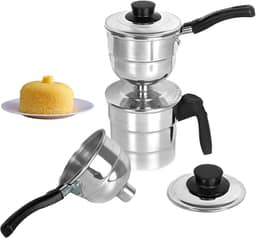 Cuscuzeiro Individual Prático Nordestino Duas Medidas Tetinha Peitinho de Moça 2 em 1 Alumínio Resistente Inmetro (Polido)