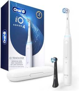 Oral-B Escova de Dente Elétrica iO4, 1 Cabo + 2 Refis + Carregador Bivolt