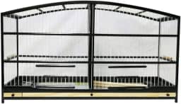 Gaiola Passarinho Em Madeira - Reprodução Canário/Coleira/Curió - Abaulada Preto