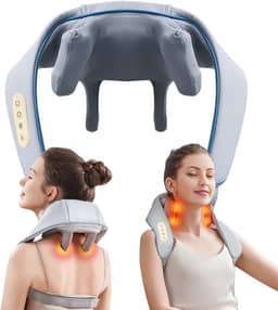 Massageadores para pescoço e ombro com calor, Shiatsu para trás ombro e pescoço, massageador elétrico de ombro e cervical, travesseiro de massagem para pescoço, costas, ombro, alívio da dor muscular trapézio