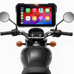 Multimídia Para Moto com CarPlay e Android Auto, Sistema de Navegação Bluetooth, Tela Digital, Suporte para Guidão de Motocicleta