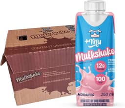+Mu Mulkshake Bebida Proteica Sabor Morango - Pack 12 unidades 250 mL
