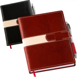 Agenda 2026 Diária | Planner Executivo Capa Dura em Couro Sintético | Caderno de Anotações para Trabalho, Escolar e Organização (Marrom)