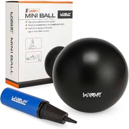 Mini Bola de Pilates, 25cm de Diâmetro, com Bomba de Ar de Dupla Ação, Preto