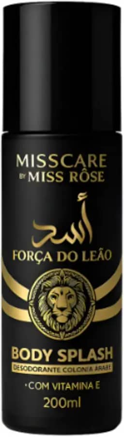 Body Splash Força do Leão – Colônia Desodorante Corporal Masculina 200ml, Fragrância Intensa e Refrescante, Toque Amadeirado e Marcante
