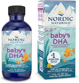Nordic Naturals DHA infantil, Sem sabor - 1050 mg Omega-3 + 300 IU Vitamina D3- 60ml - Não -GMO - 12 porções