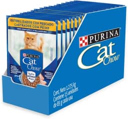 Pack Ração Úmida Nestlé Purina Cat Chow Para Gatos Castrados Sabor Peixe - Com 15 Sachês 85g