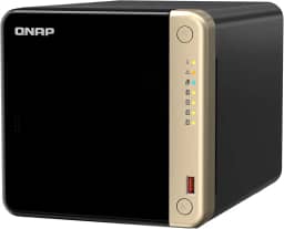 QNAP TS-464-8G-US NAS de desktop de alto desempenho de 4 compartimentos com processador Intel Celeron Quad-core, slots M.2 PCIe e conectividade de rede dupla de 2,5 GbE (2,5 G/1G/100 M) (sem disco)