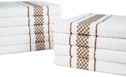 Kit 10 Pano de Prato Atoalhado Para Cozinha Felpudo Malta 45x70cm 370g/m² 100% Algodão - Marrom