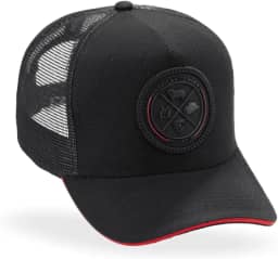 Boné Trucker Preto com Emblema Pecuária Country Preto/Vermelho